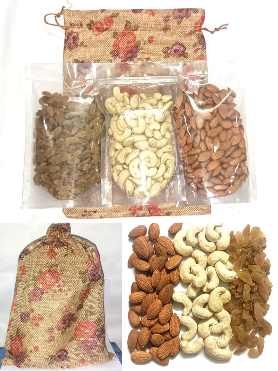 Buy BLK FOODS 400g Select Dry fruits combo| Gift pack | Almonds100g  ,Cashew100g & Raisins 200g| Almonds, Cashews, Raisins (400 g) Online - Get  63% Off