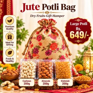 Jute Potli Dry Fruit Hamper (Large)