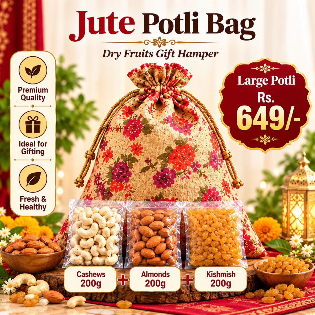 Jute Potli Dry Fruit Hamper (Large)